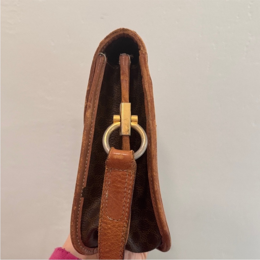 CELINE vintage Macadam DM96 Shoulder Bag Pochette Brown PVC/leather - Picture 6 of 11